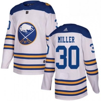 Mens Adidas Buffalo Sabres 30 Ryan Miller Authentic White 2018 Winter Classic NHL Jersey