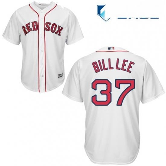 Mens Majestic Boston Red Sox 37 Bill Lee Replica White Home Cool Base MLB Jersey