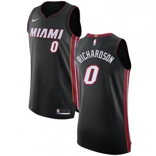 Youth Nike Miami Heat 0 Josh Richardson Authentic Black Road NBA Jersey Icon Edition