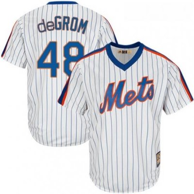 Mens Majestic NeW York Mets 48 Jacob DeGrom Authentic White CooperstoWn MLB Jersey