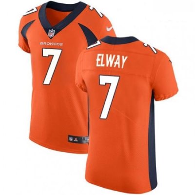 Men Nike Denver Broncos 7 John ElWay Orange Team Color Vapor Untouchable Elite Player NFL Jersey