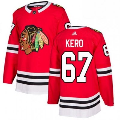 Mens Adidas Chicago Blackhawks 67 Tanner Kero Authentic Red Home NHL Jersey