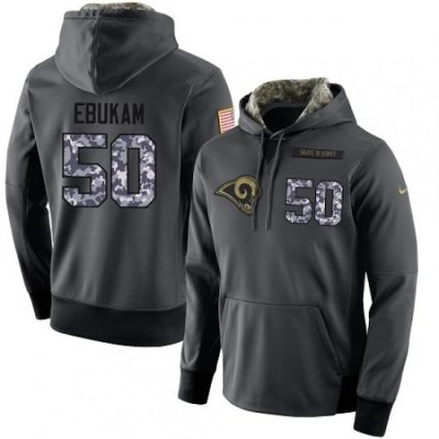 NFL Mens Nike Los Angeles Rams 50 Samson Ebukam Stitched Black Anthracite Salute to Service Player Performance Hoodie