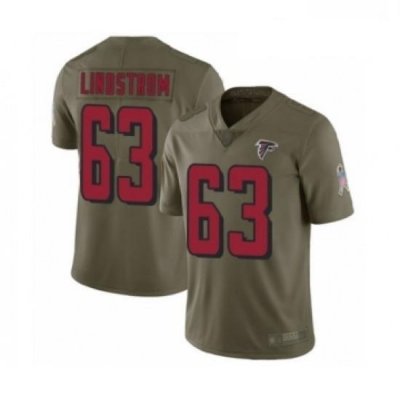 Men Atlanta Falcons 63 Chris Lindstrom Limited Olive 2017 Salute to Service Football Jersey