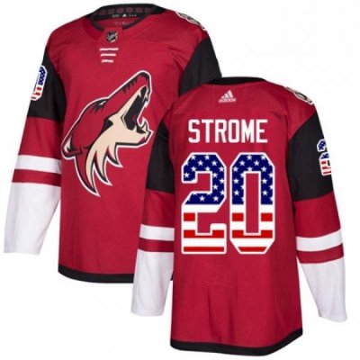 Youth Adidas Arizona Coyotes 20 Dylan Strome Authentic Red USA Flag Fashion NHL Jersey