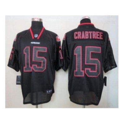 Nike San Francisco 49ers 15 Michael Crabtree Black Elite Lights Out NFL Jersey