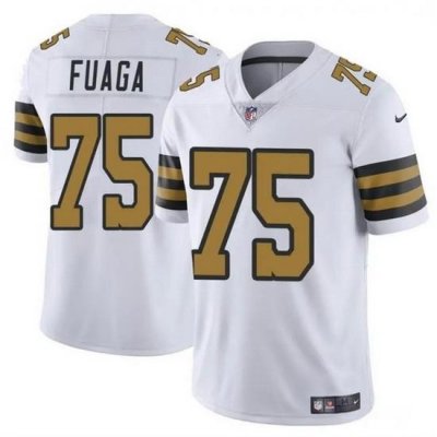 Men New Orleans Saints 75 Taliese Fuaga White 2024 Draft Color Rush Limited Stitched Football Jersey