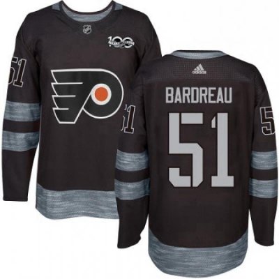 Mens Adidas Philadelphia Flyers 51 Cole Bardreau Premier Black 1917 2017 100th Anniversary NHL Jersey