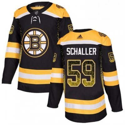 Mens Adidas Boston Bruins 59 Tim Schaller Authentic Black Drift Fashion NHL Jersey