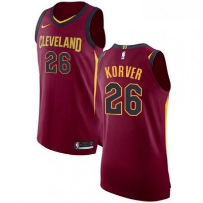 Youth Nike Cleveland Cavaliers 26 Kyle Korver Authentic Maroon Road NBA Jersey Icon Edition