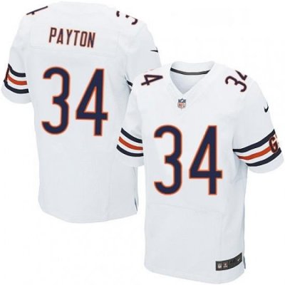 Mens Nike Chicago Bears 34 Walter Payton Elite White NFL Jersey