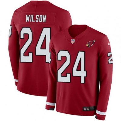 Nike Cardinals #24 Adrian Wilson Red Team Color Men Stitched NFL Limited Therma Long Sleeve Jersey