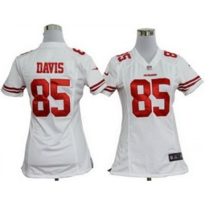 Women Nike NFL San Francisco 49ers 85# Vernon Davis White Jersey