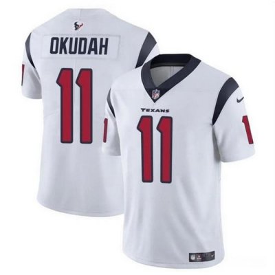 Men Houston Texans 11 Jeff Okudah White Vapor Untouchable Stitched Football Jersey