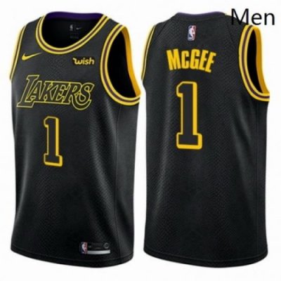 Mens Nike Los Angeles Lakers 1 JaVale McGee Authentic Black City Edition NBA Jersey