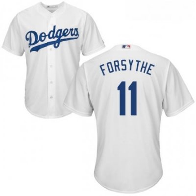 Youth Majestic Los Angeles Dodgers 11 Logan Forsythe Replica White Home Cool Base MLB Jersey