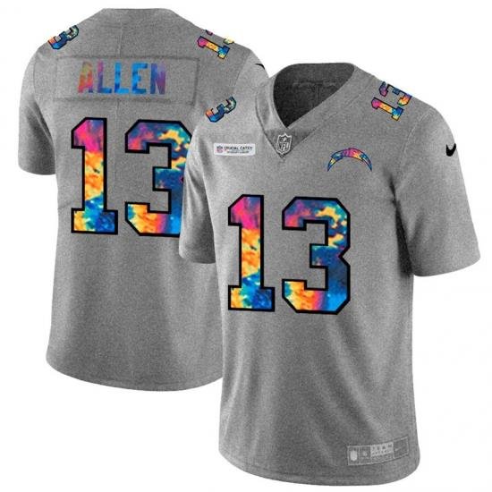 Los Angeles Chargers 13 Keenan Allen Men Nike Multi Color 2020 NFL Crucial Catch NFL Jersey Greyheather