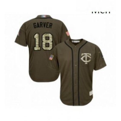 Mens Minnesota Twins 18 Mitch Garver Authentic Green Salute to Service Baseball Jersey