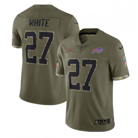 Men Buffalo Bills 27 Tre Davious White Olive 2022 Salute To Service Limited Stitched Jersey