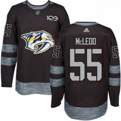 Mens Adidas Nashville Predators 55 Cody McLeod Authentic Black 1917 2017 100th Anniversary NHL Jersey