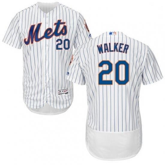 Mens Majestic New York Mets 20 Neil Walker White Home Flex Base Authentic Collection MLB Jersey