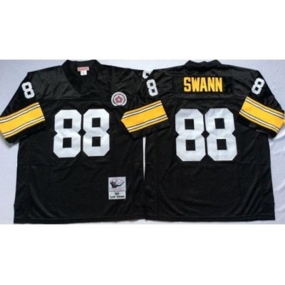 Men Pittsburgh Steelers 88 Lynn Swann Black M&N Throwback Jersey