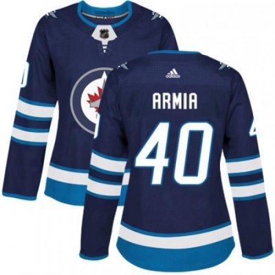 Womens Adidas Winnipeg Jets 40 Joel Armia Premier Navy Blue Home NHL Jersey