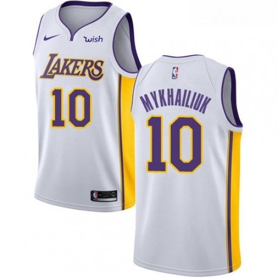 Youth Nike Los Angeles Lakers 10 Sviatoslav Mykhailiuk Swingman White NBA Jersey Association Edition