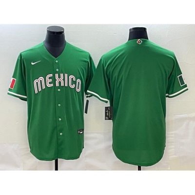 Men Mexico Baseball Blank 2023 Green World Baseball Classic Stitched Jersey 2