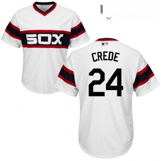 Youth Majestic Chicago White Sox 24 Joe Crede Authentic White 2013 Alternate Home Cool Base MLB Jersey