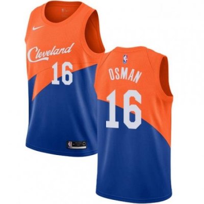 Womens Nike Cleveland Cavaliers 16 Cedi Osman Swingman Blue NBA Jersey City Edition