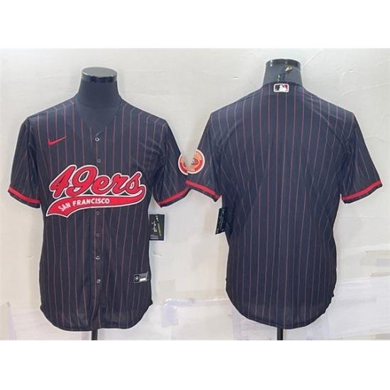 Men San Francisco 49ers Blank Black With Patch Cool Base Stitched Baseball Jersey