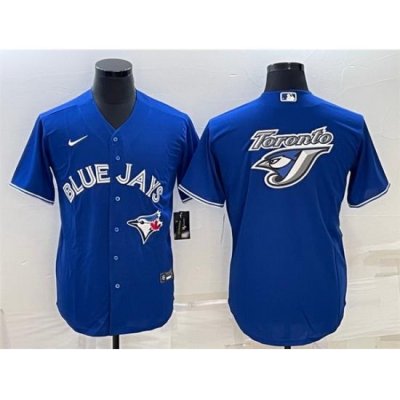 Men Toronto Blue Jays Royal Team Big Logo Cool Base Stitched Baseball Jersey