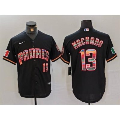 Men San Diego Padres 13 Manny Machado Black Mexico Cool Base Stitched Baseball Jersey