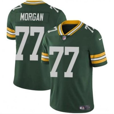 Youth Green Bay Packers 77 Jordan Morgan Green 2024 Draft Vapor Untouchable Stitched Jersey