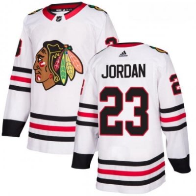 Youth Adidas Chicago Blackhawks 23 Michael Jordan Authentic White Away NHL Jersey