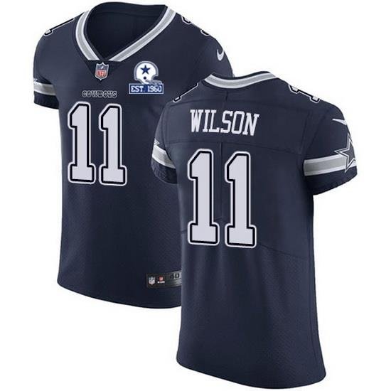 Nike Cowboys 11 Cedrick Wilson Navy Blue Team Color Men Stitched With Established In 1960 Patch NFL Vapor Untouchable Elite Jersey