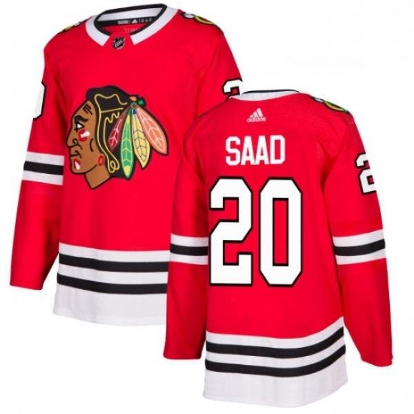 Mens Adidas Chicago Blackhawks 20 Brandon Saad Authentic Red Home NHL Jersey