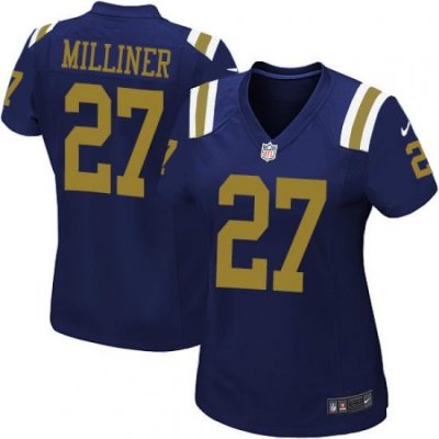 Women's Nike NeW York Jets #27 Dee Milliner Elite Navy Blue Alternate NFL Jersey