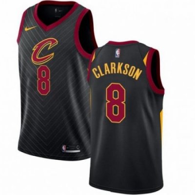 Mens Nike Cleveland Cavaliers 8 Jordan Clarkson Authentic Black NBA Jersey Statement Edition