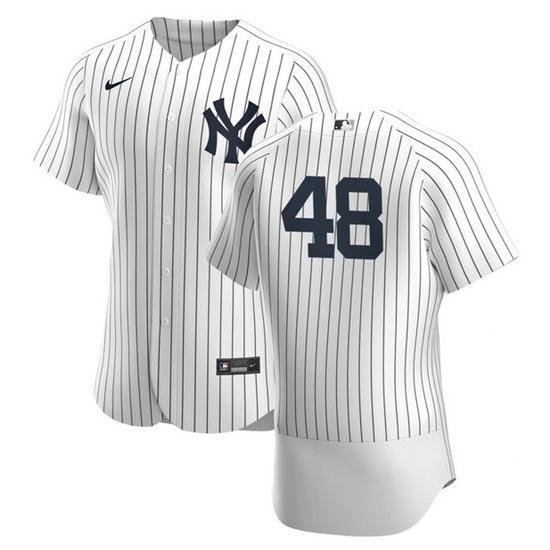 Men NeW York Yankees 48 Anthony Rizzo White Flex Base Stitched Baseball Jersey