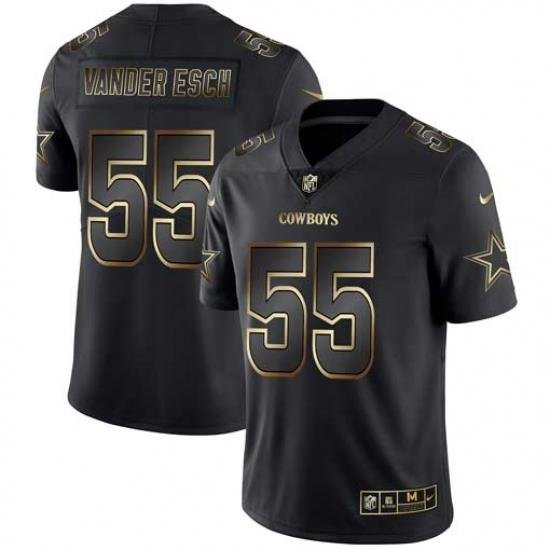 Nike Cowboys 55 Leighton Vander Esch Black Gold Vapor Untouchable Limited Jersey