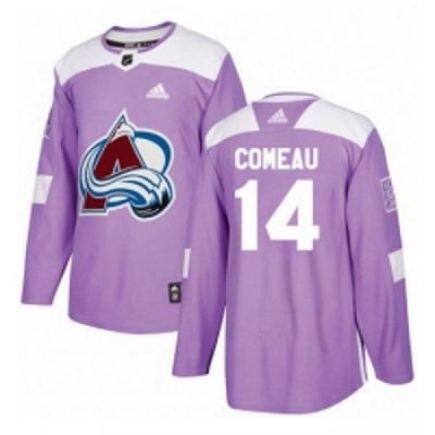 Youth Adidas Colorado Avalanche 14 Blake Comeau Authentic Purple Fights Cancer Practice NHL Jersey