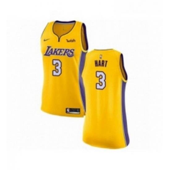 Womens Los Angeles Lakers 3 Josh Hart Authentic Gold Basketball Jersey Icon Edition