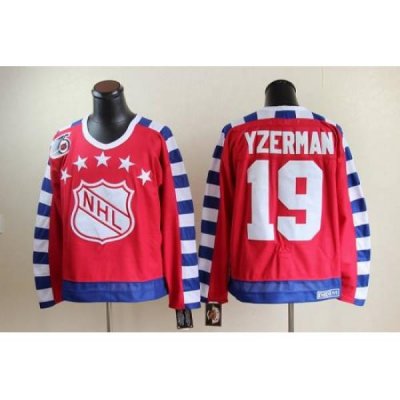 Red Wings #19 Steve Yzerman Red All Star CCM Throwback 75TH Stitched NHL Jersey