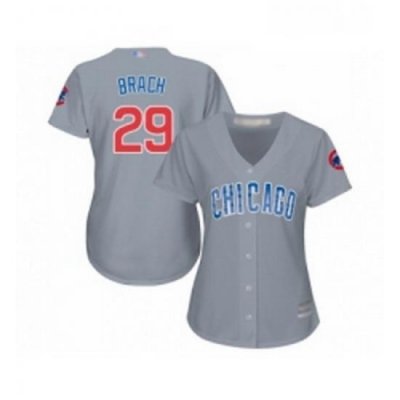 Womens Chicago Cubs 29 Brad Brach Authentic Grey Road Baseball Jersey