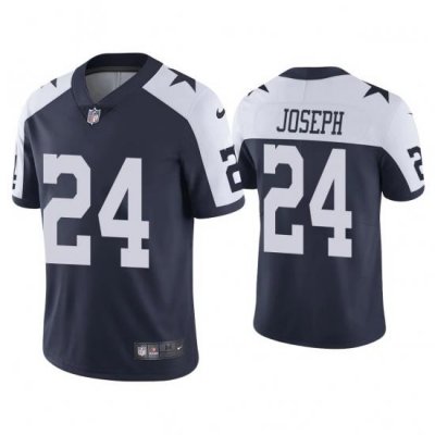 Men Dallas Cowboys 24 Kelvin Joseph Vapor Limited Navy Thanksgiving Jersey