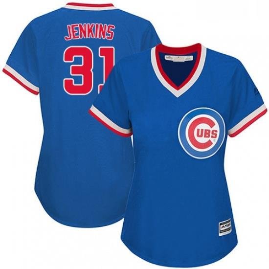 Womens Majestic Chicago Cubs 31 Fergie Jenkins Replica Royal Blue Cooperstown MLB Jersey