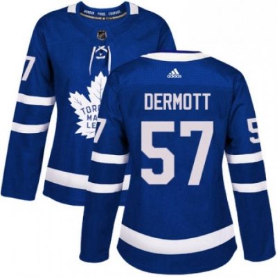 Womens Adidas Toronto Maple Leafs 57 Travis Dermott Authentic Royal Blue Home NHL Jersey