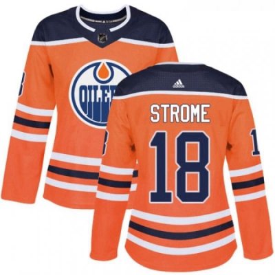 Womens Adidas Edmonton Oilers 18 Ryan Strome Authentic Orange Home NHL Jersey